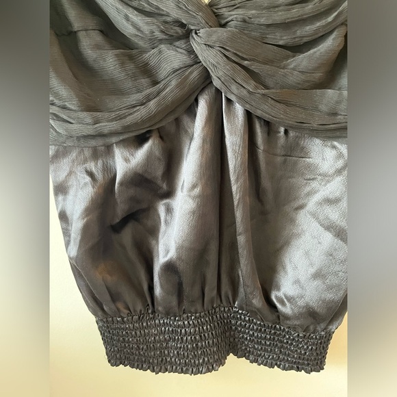 BEBE Black Silk Blouse Size Small - Picture 7 of 9